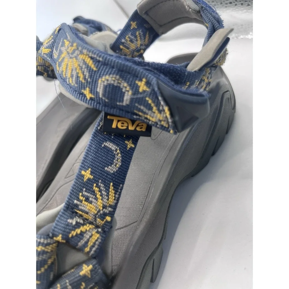 Teva Women's 7.5 Hook & Loop Adjustable Strap Sandals Blue/Gray